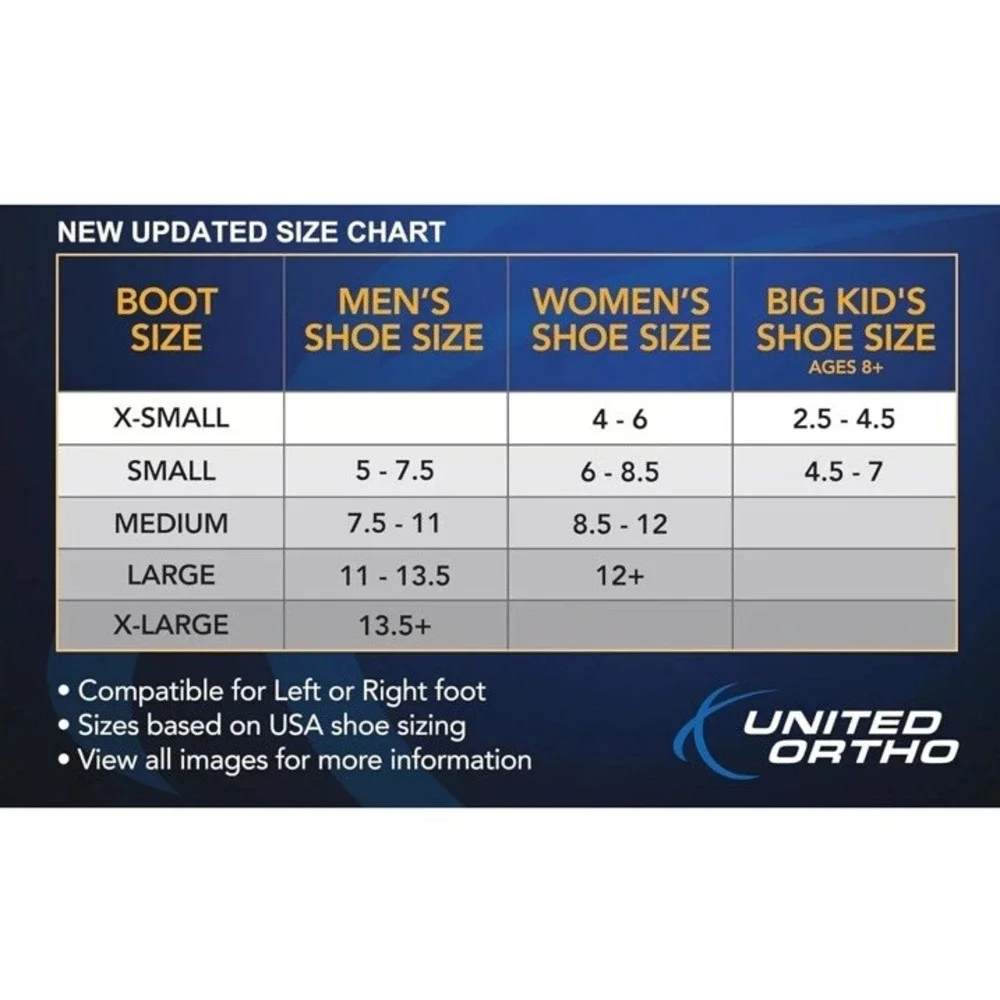 United Ortho Short Air Cam Walker Fracture Boot, Small, Black